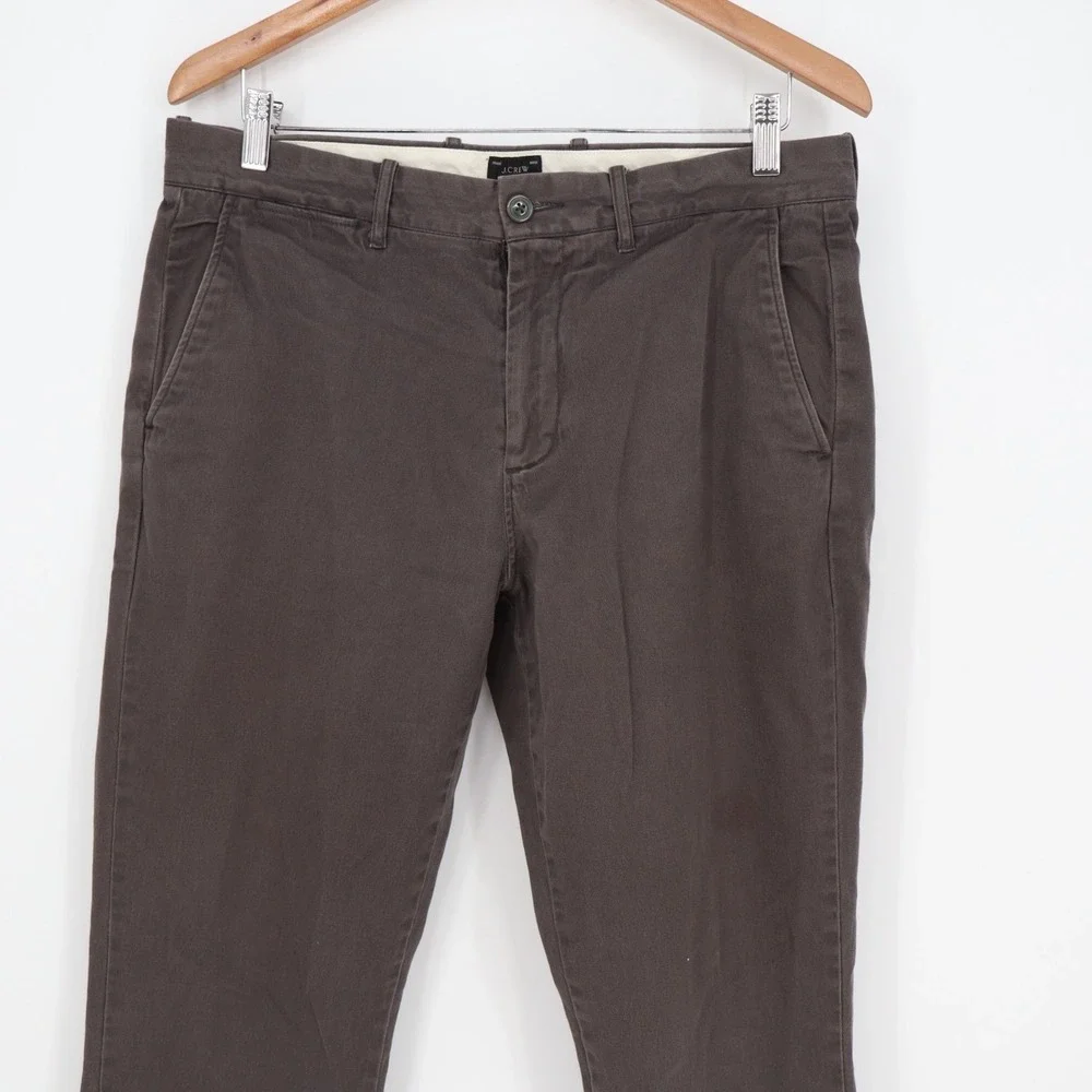 J. Crew Chino Pants Mens 33x30 Chocolate Cotton‎ Stretch Straight Leg Streetwear